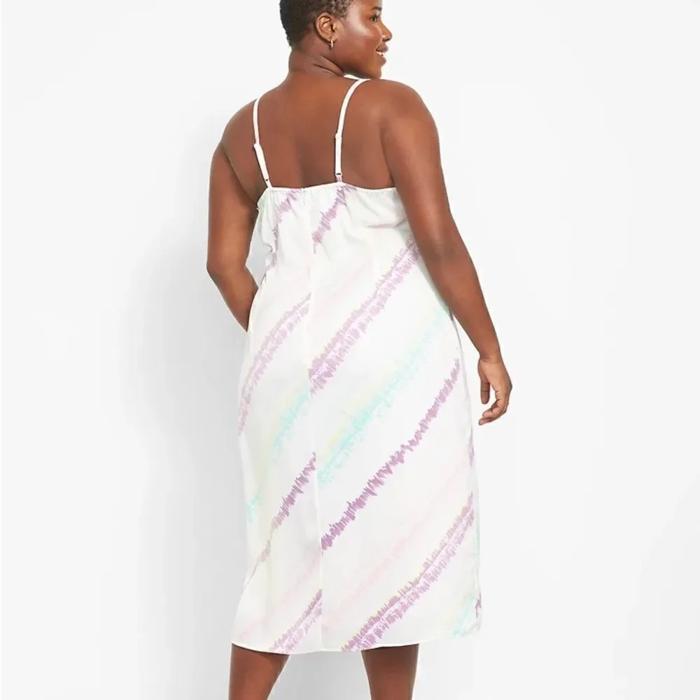 NWT lane Bryant v-neck cami slip dress tie dye - Picture 2 of 5